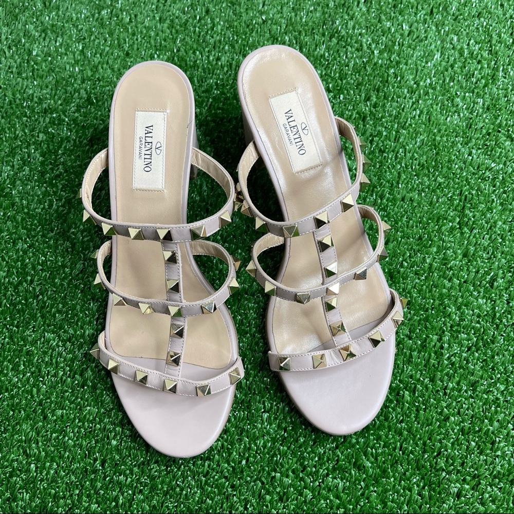 Valentino - Authentic - Rockstud Block Heel Sandal